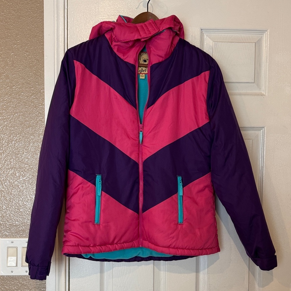Mint Girl Pink and Purple Puffer Jacket